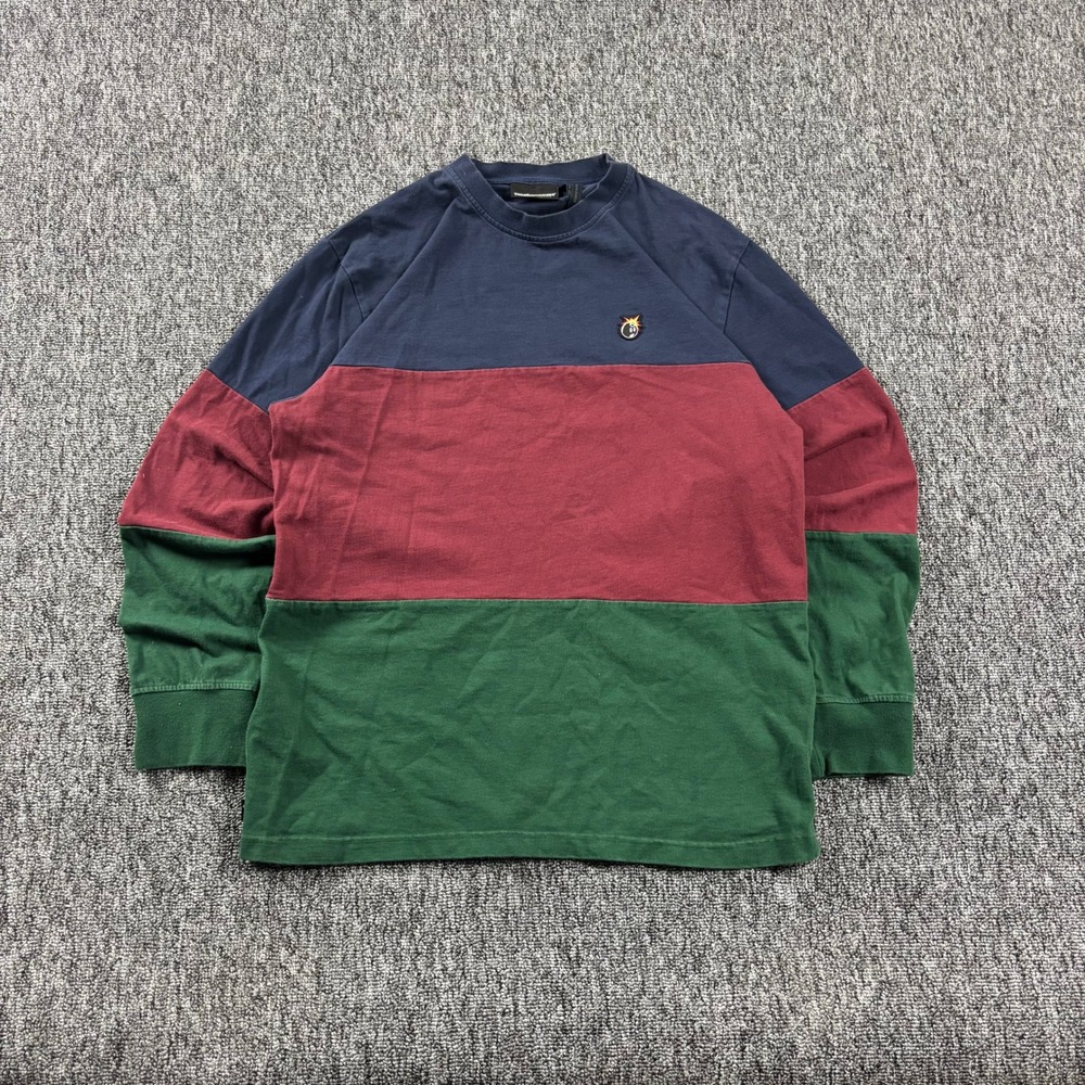 Skater Y2K The Hundreds Colorblock Long Sleeve Shirt Navy Red Green Medium